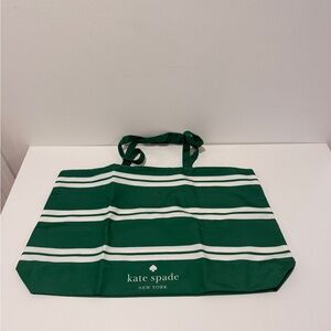 kate spade Green and White Striped Tote